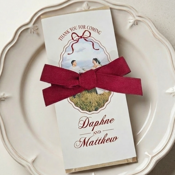 Custom Photo Wedding Favors, Personalized Wedding Favors, Custom Wedding Favors with Ribbons| Hershey Chocolate Bar P-2
